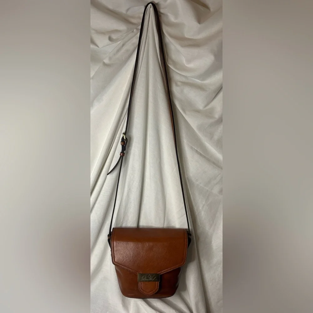 Patricia Nash Beautiful Tan Leather Crossbody Bag - Adjustable- Classic - Picture 9 of 13